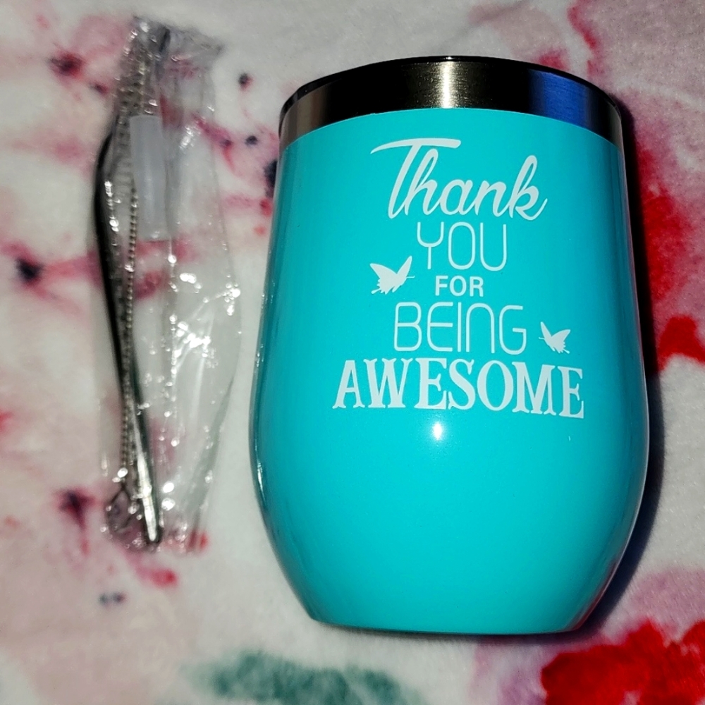 Mint green wine tumbler